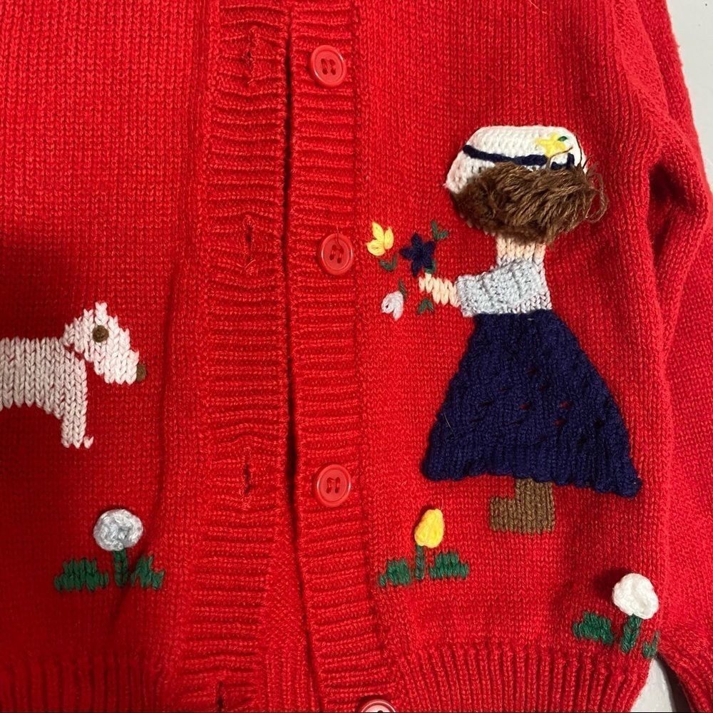 Vintage full fashioned Grand Knitwear detailed embellished knit toddler sweater - Picture 3 of 6